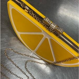 Lemon yellow summer clutch purse